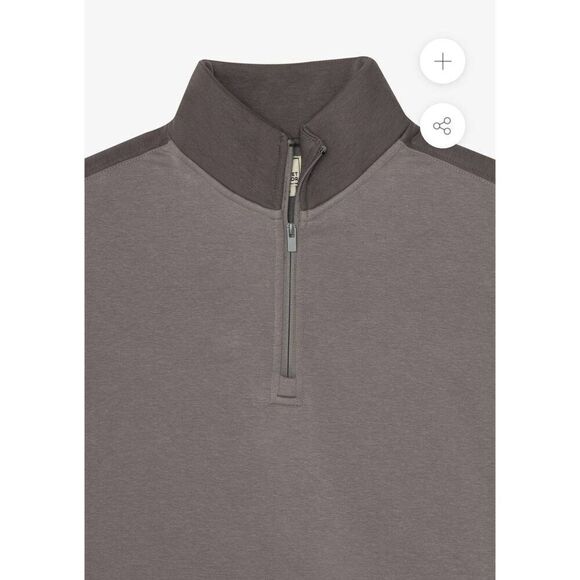 Swet Tailor Stretch Microfleece Quarter Zip Slalom Stripe Pullover Grey Monument - Picture 6 of 11